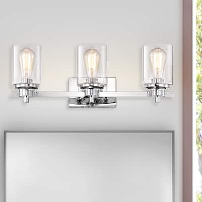 Clear Glass 3 Light Dimmable Bathroom Vanity Light - 8*23*8