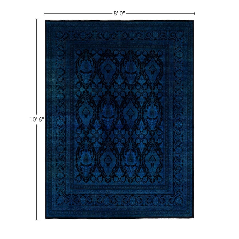 Overdyed One-of-a-Kind Hand-Knotted Area Rug - Black - 8' 0" x 10' 6"