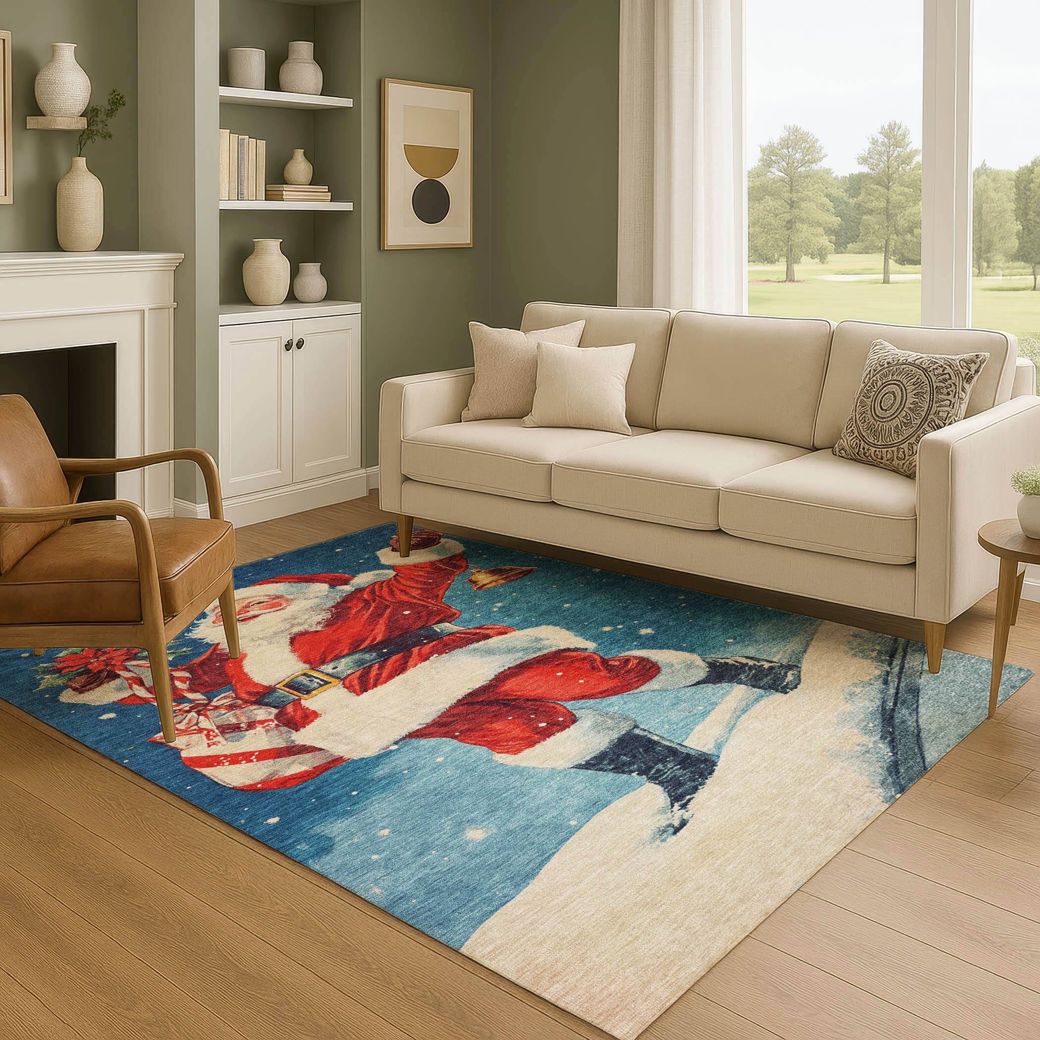 Premium Washable Super Soft Christmas Santa Mayfield Rug