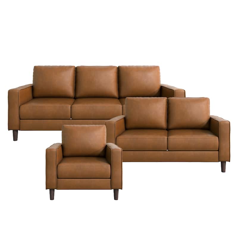 Pitts 3-Piece Living Room Set - Brown