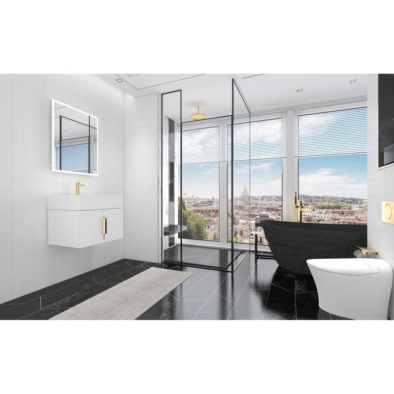 Nile 24-Inch Wall Mounted Bathroom Vanity Set w/ White Top