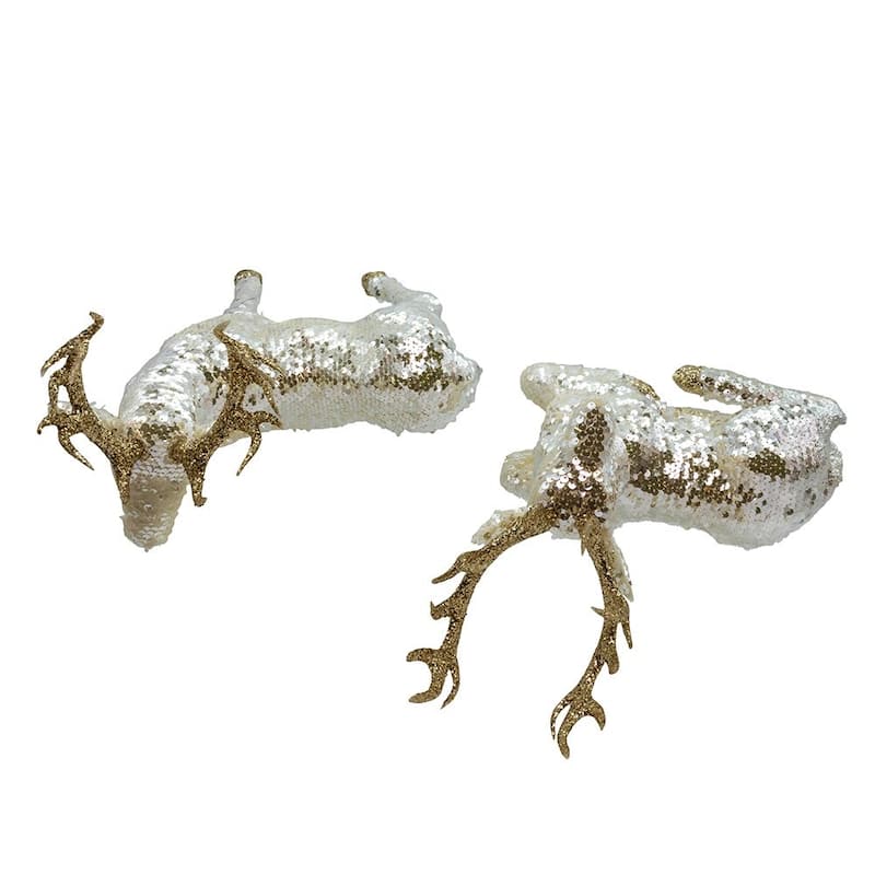 Kurt Adler Gold Standing and Lying Deer Table Pieces
