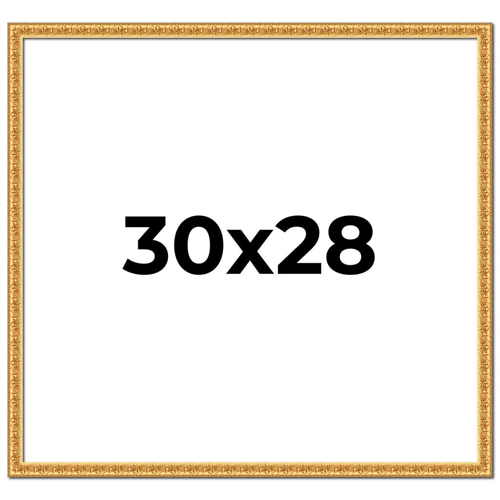 30x28 Frame Gold Real Wood Picture Frame Width 1 inches | Interior
