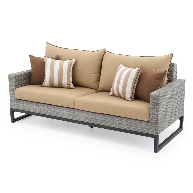 Milo Gray 7 Piece Sunbrella Outdoor Patio Motion Deep Seating Set