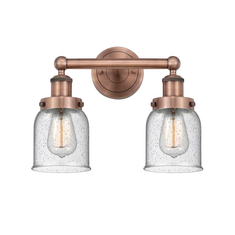 Innovations Lighting 616-2W-10-16 Bell Vanity Bell 2 Light 16" Wide - Antique Copper / Seedy