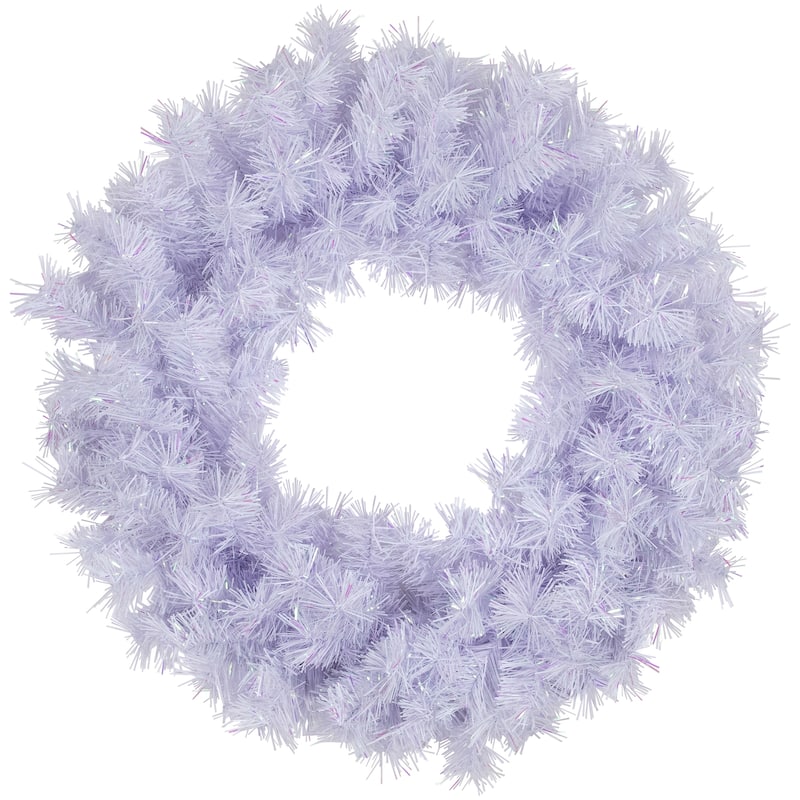 Icy White Iridescent Spruce Artificial Christmas Wreath 24-Inch Unlit - 24"