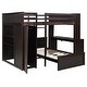 preview thumbnail 4 of 18, Full size Loft Bed with a twin size Stand-alone bed, Shelves,Desk,and Wardrobe-Espresso
