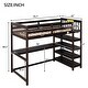preview thumbnail 6 of 14, Twin Size Loft Bed with Storage Shelves and Under-bed Desk, Black
