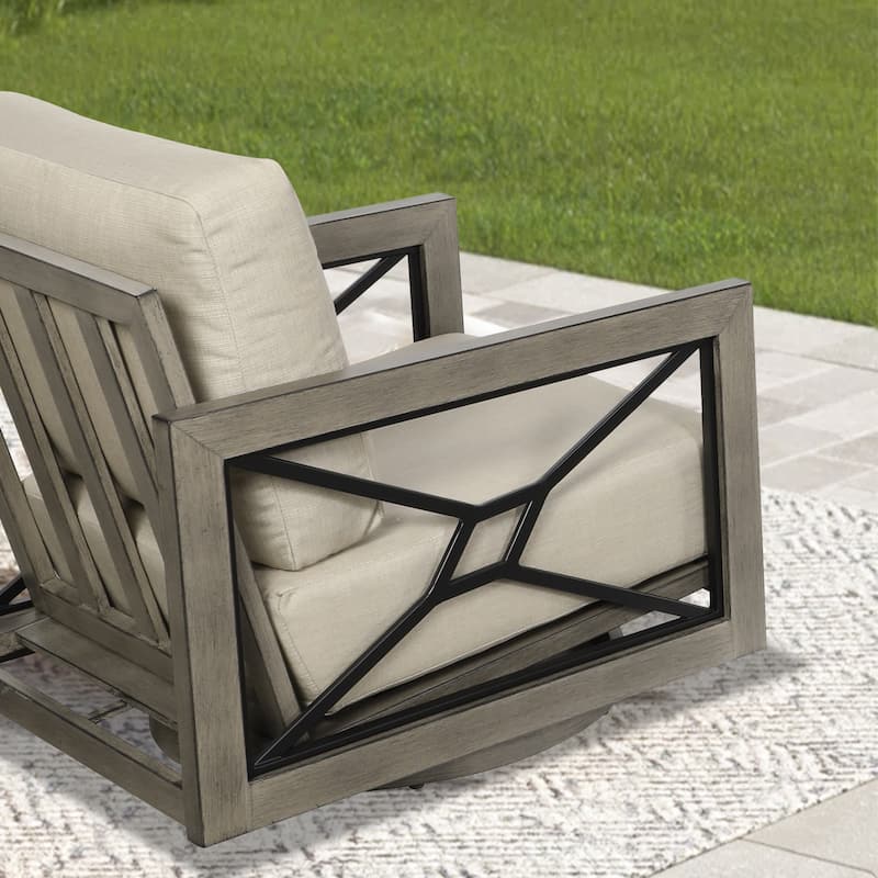 Outdoor Club Swivel Chair with Sunbrella Cushion