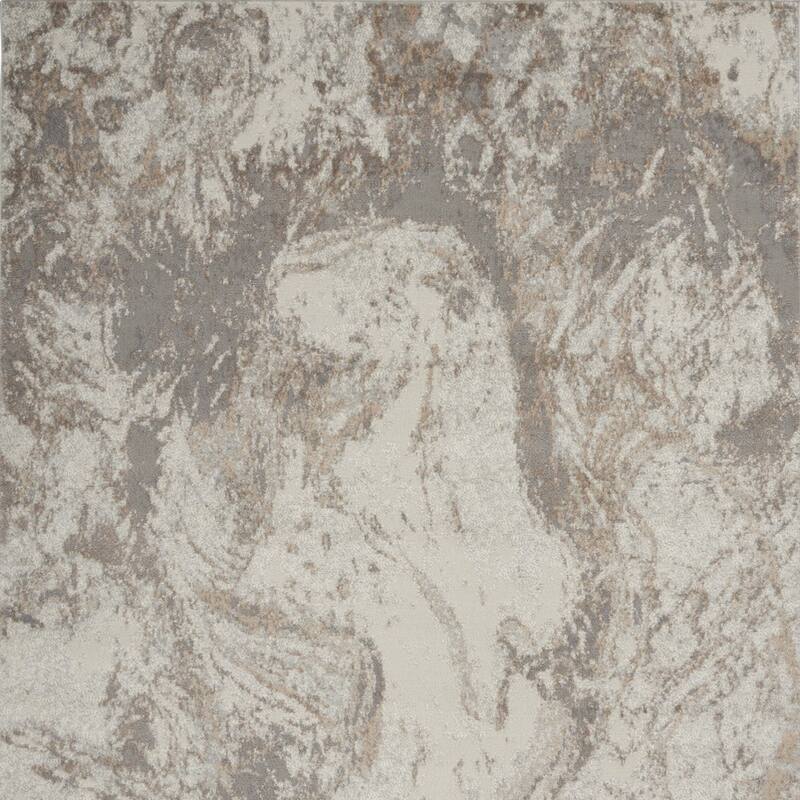 Jipe Power Loomed Abstract Modern Non Skid Low Pile Area Rug By HomeRoots - 87' X '63' X '0.25