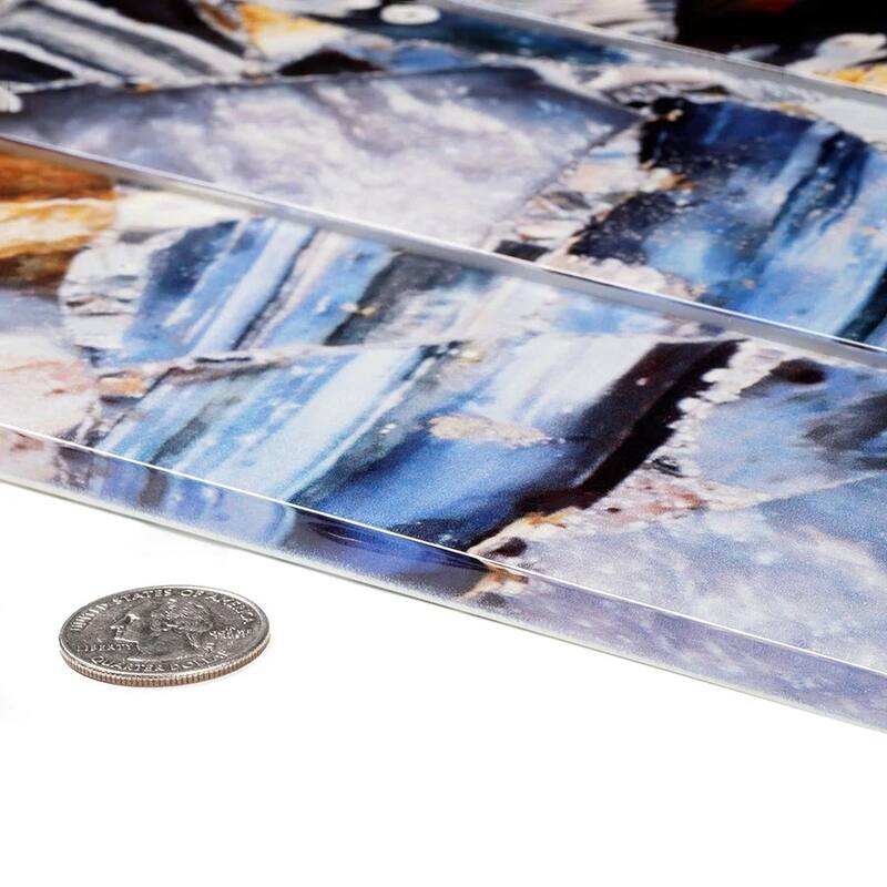 Apollo tile 3" x 12" Carnelian Glossy Brown Blue Glass Tile (5 sq ft/case) - 20 Pack