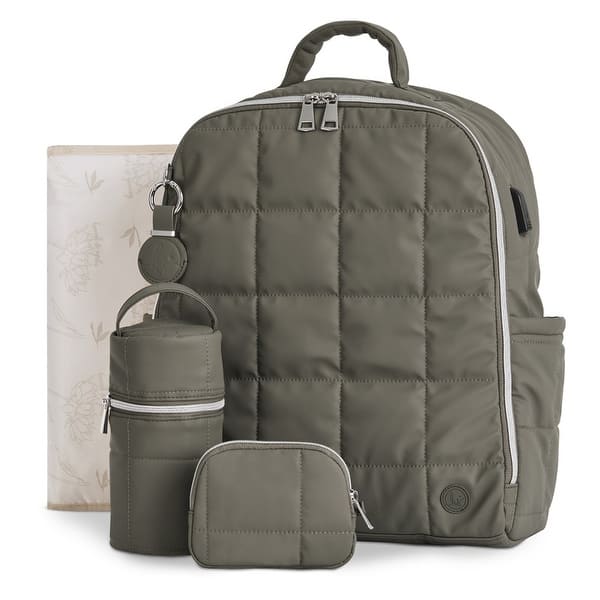 slide 2 of 25, Hannah & Sophia North Backpack 5pc Set Forest Green