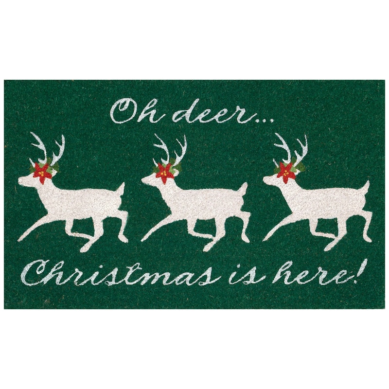 Liora Manne Natura Christmas Is Here Outdoor Mat - Forest - 18 x 30