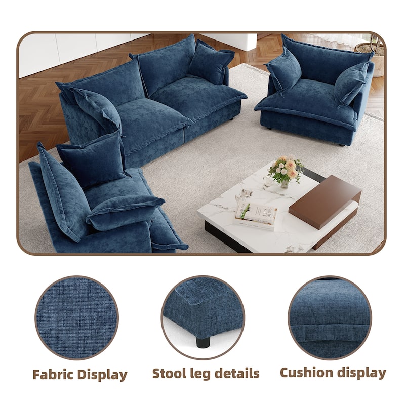 Double Layer Cushion Comfy Cloud Modular Sectional Sofa Set