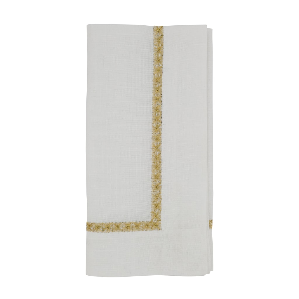 Napkins With Embroidered Border Design (Set of 4)