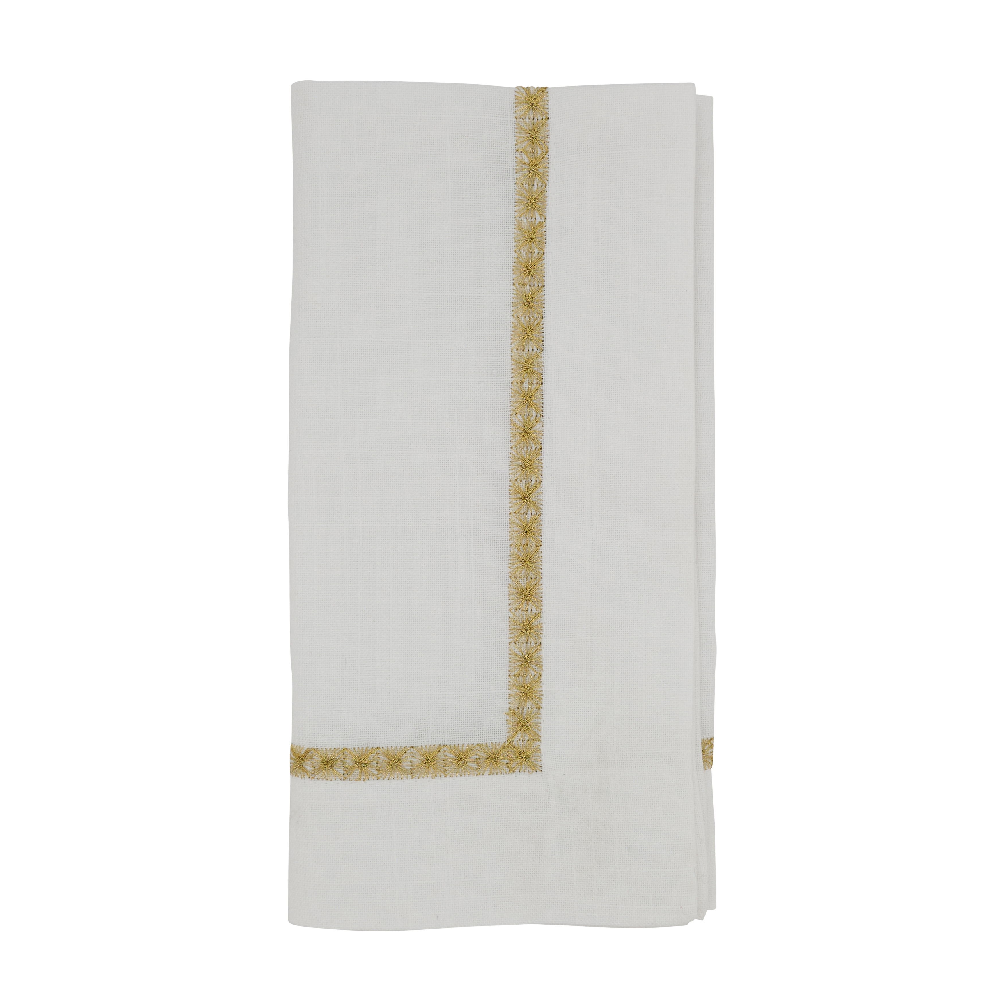 Napkins With Embroidered Border Design (Set of 4)