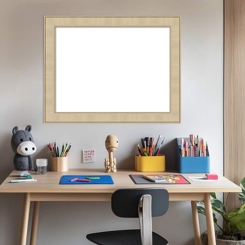 Amanti Art Classic Honey Silver Framed Dry Erase Magnetic Board