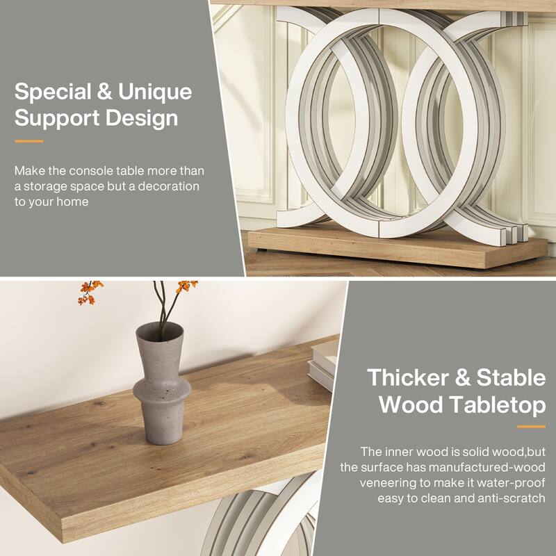 55 inches Console Table with Geometric Base
