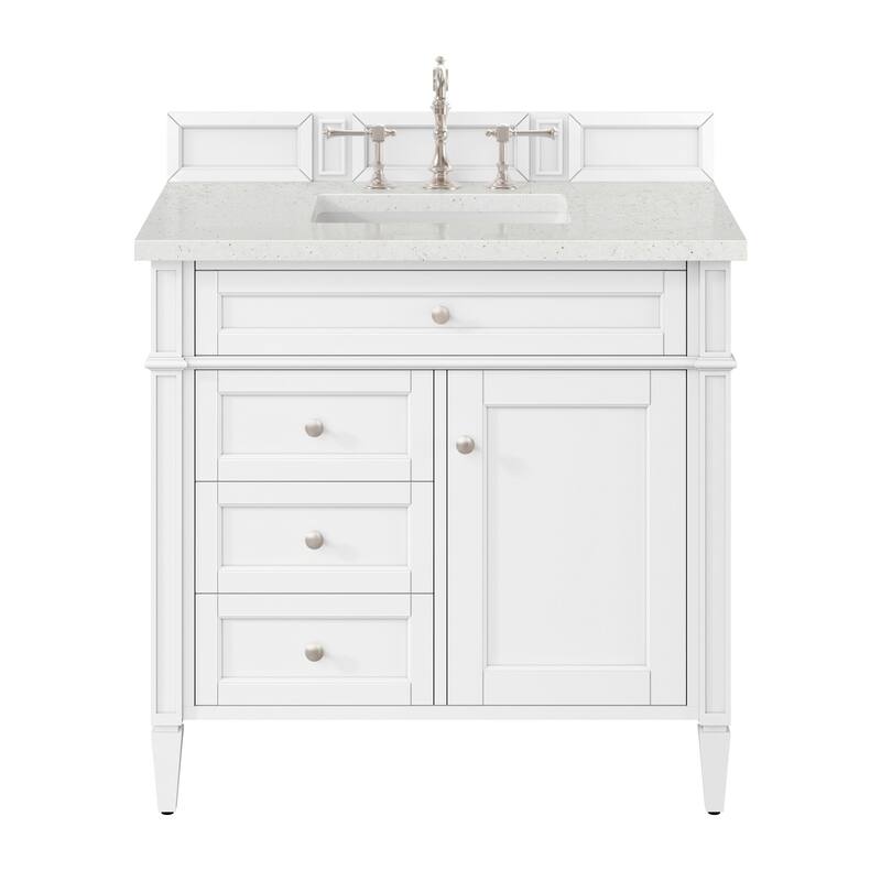 James Martin Vanities 655-V36-3LDL Brittany 36" Free Standing Single - Bright White