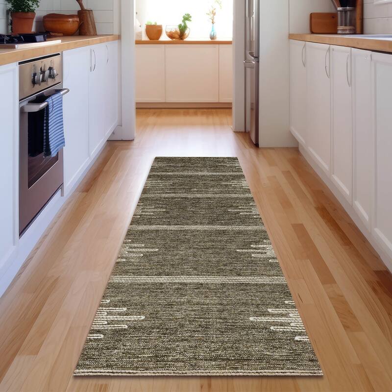 Premium Washable Super Soft Modern Century Mayfield Rug - Coffee - 2' 3" x 7' 6" - Runner