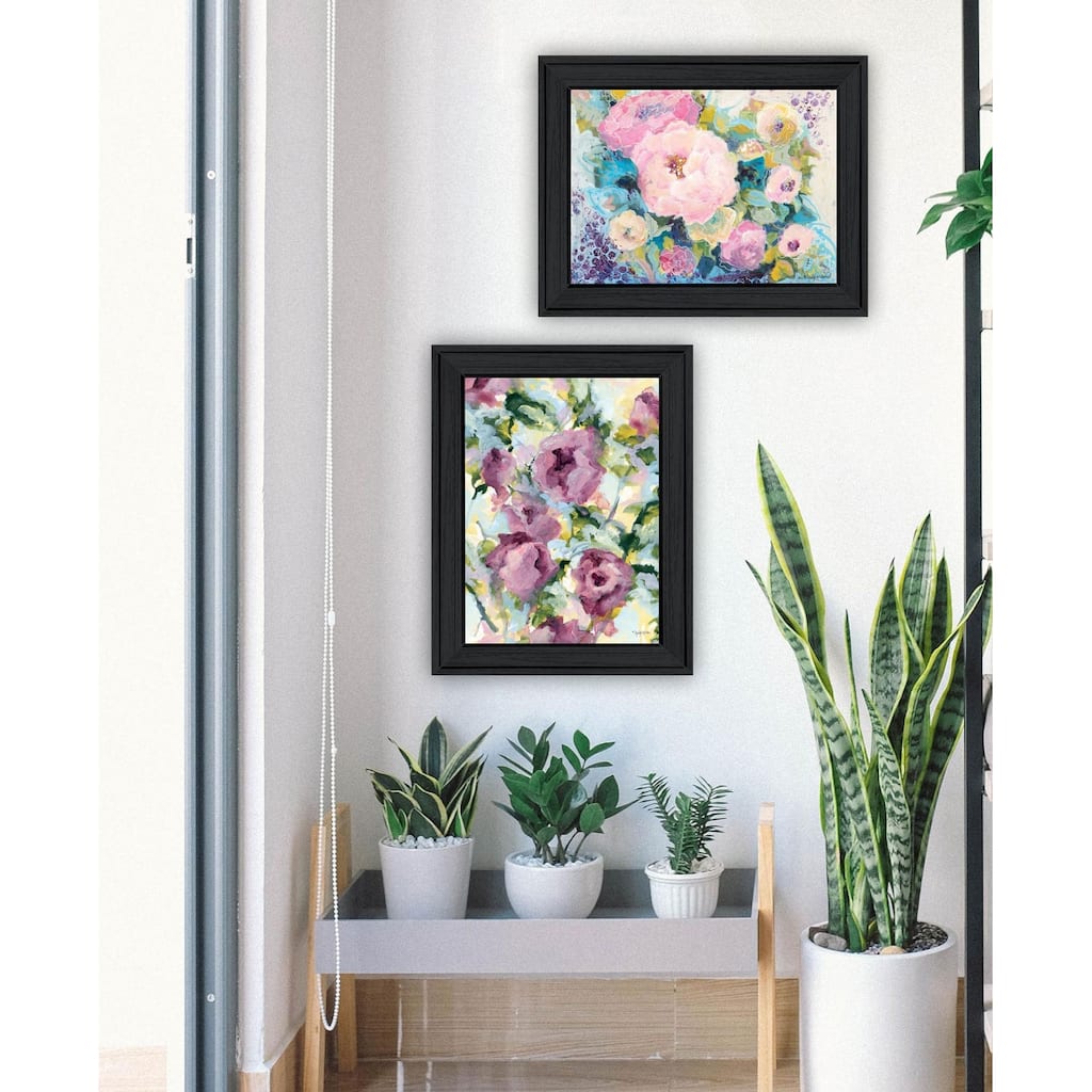 Trendy Decor 4U Abstract Florals to wish you Good luck, Success, Longevity; should keep you smiling Printed Framed Wall Art