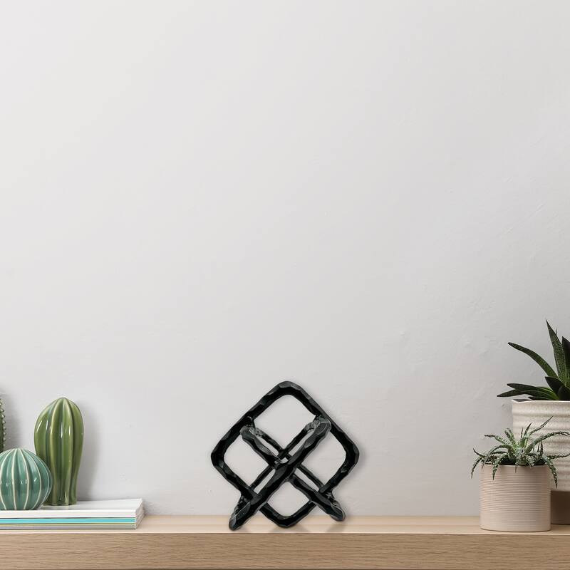 Decorative Handmade Aluminum 7.5 inch Square Sculpture - 7 x 7 x 7.5 in