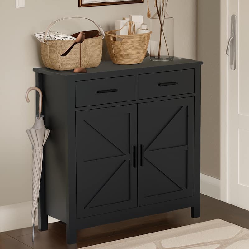 Modern Farmhouse Buffet with 2 Drawers & 2 Doors
