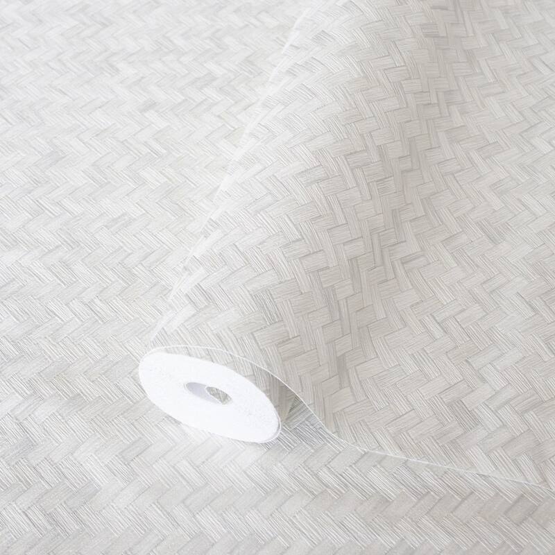 Braided Geometric Pattern Jute Basket Weave Chevron Wallpaper