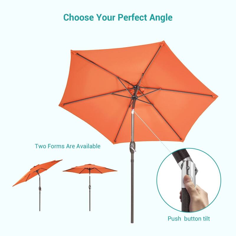 Bonosuki 7.5-foot Waterproof Sunshade Canopy Patio Umbrella