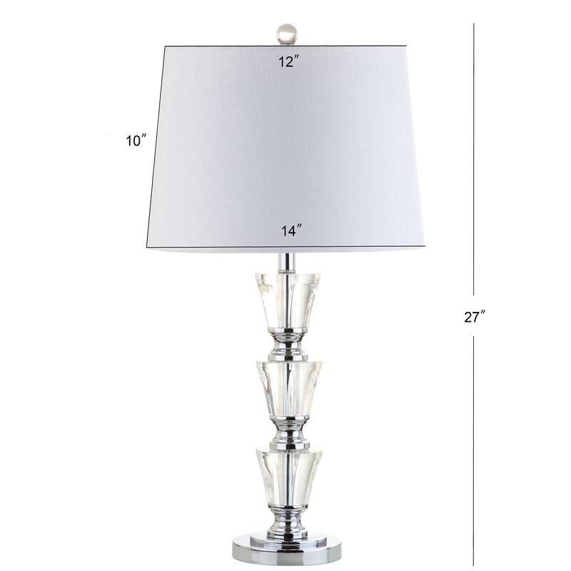 Aubrey 27" Crystal LED Table Lamp, Clear (Set of 2) by JONATHAN Y