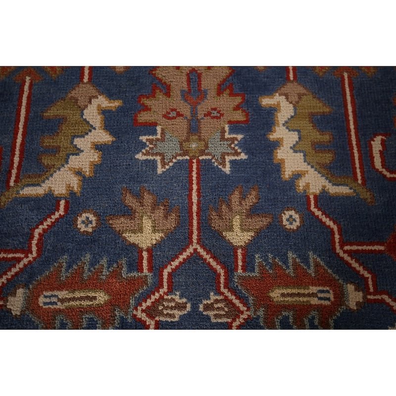 Blue Oushak Oriental Large Area Rug Handmade Wool Carpet - 7'11" X 15'9"
