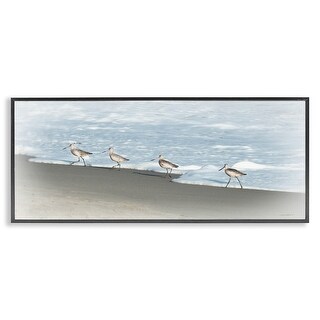 Stupell Four Sandpipers on Beach Framed Giclee Art Design By Rhonda ...