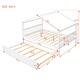 preview thumbnail 11 of 9, Full House Daybed Frame wPull Out Trundle Bed & 2 Headboards - White
