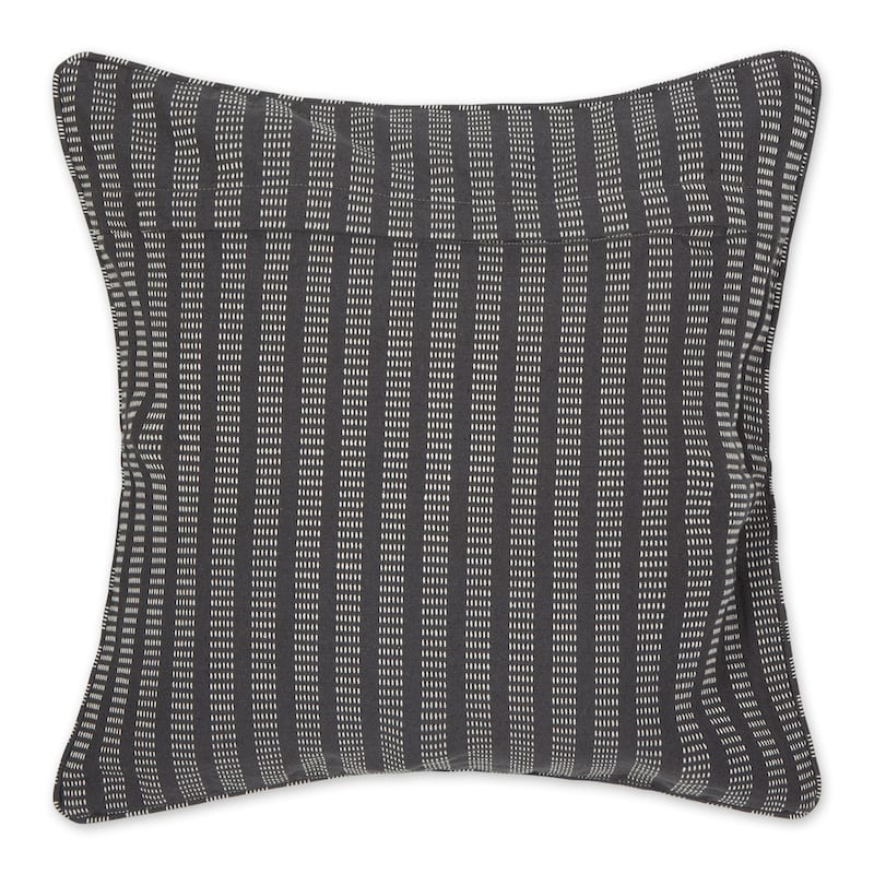 Off-White Dobby Stripes Recycled Cotton Pillow Cover 18x18 (Set of 2)