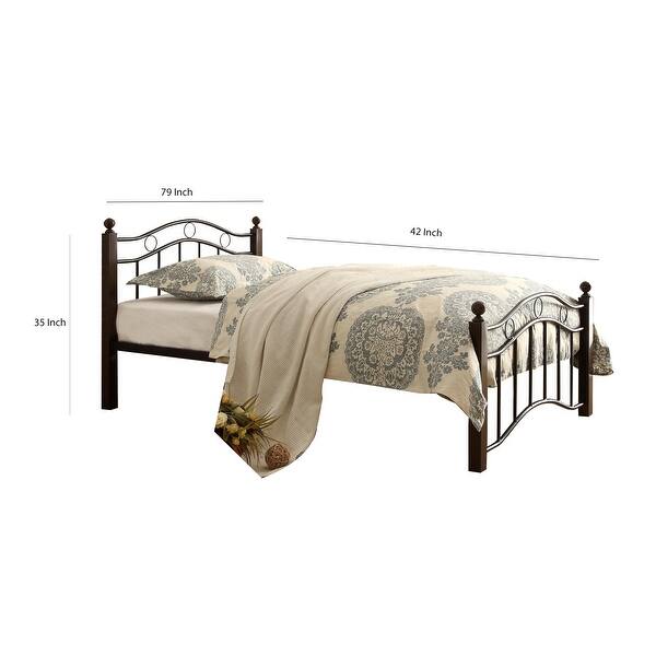 Shop Grill Design Metal Headboard And Footboard Twin Size Platform