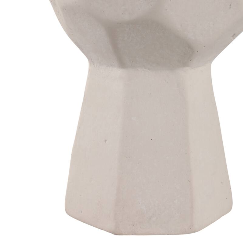 Pottery and Paper Mache Modern Geometric Sculpture with Stacked Design