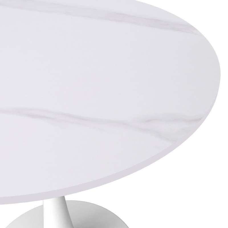 Bristol Modern 31" Round Sintered Stone Dining Table with Pedestal Base - Minimalist Scratch-Resistant Kitchen Table