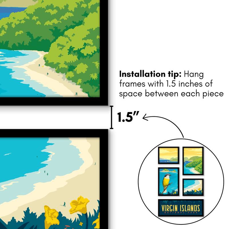 Americanflat Virgin Islands National Park Trunk Bay 5 Piece Grid Wall