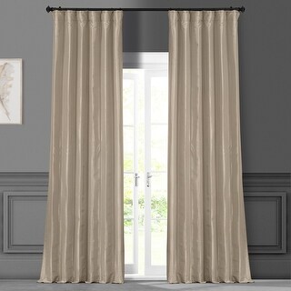 Exclusive Fabrics Faux Silk Beige Curtain Panel