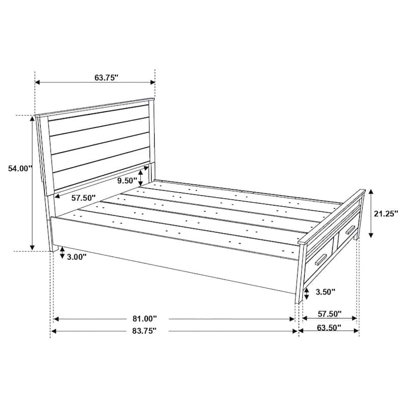 Woodmont Farmhouse Storage Bed Rustic Golden Brown