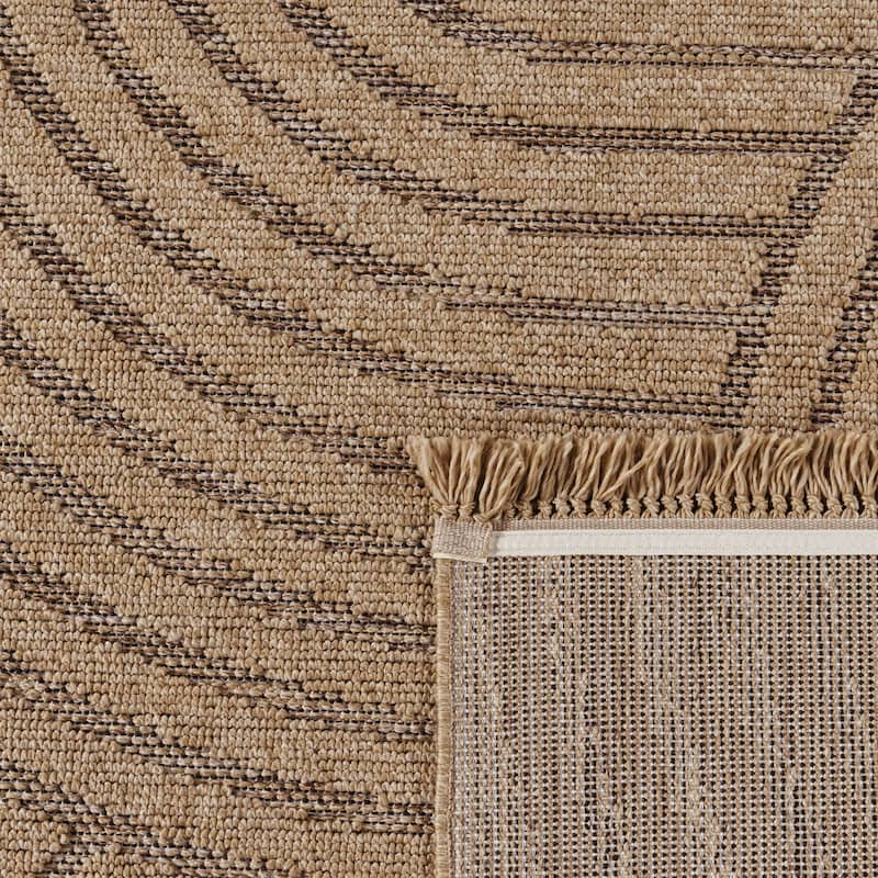 Indoor and Outdoor Rug Boho Look with Modern Curved Lines