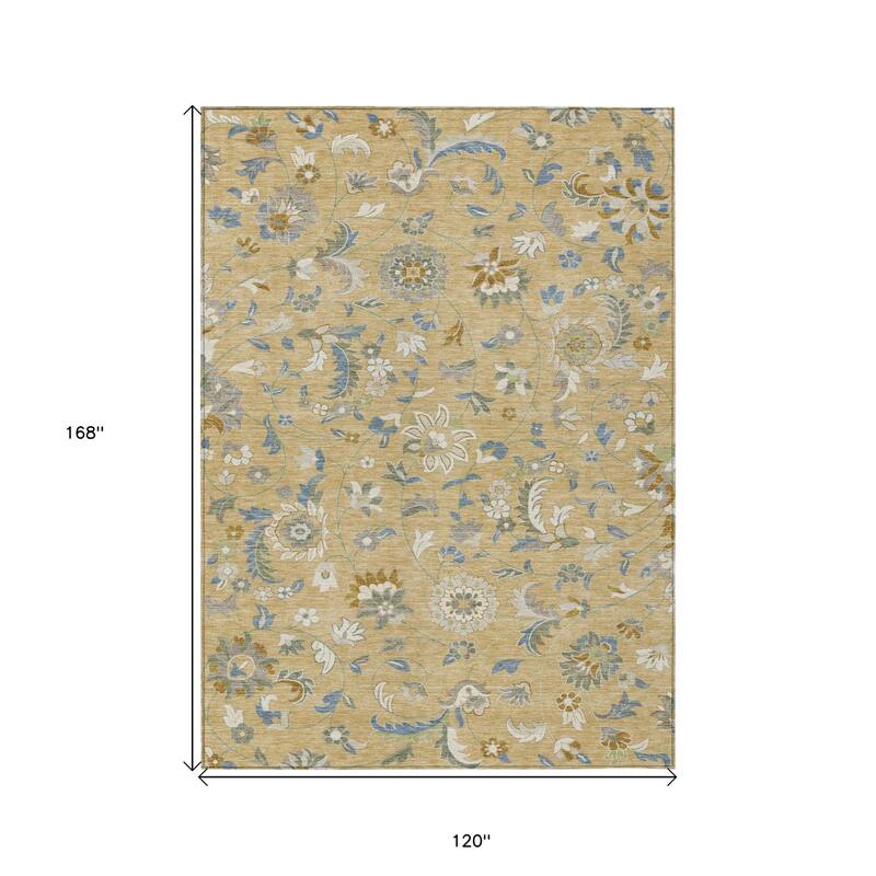 HomeRoots Floral Transitional Rectangle Outdoor Rug
