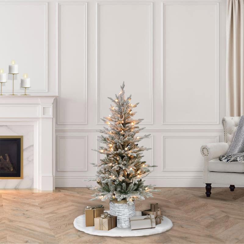 Puleo International 4.5' Pre-Lit Potted Sterling Pine Tree