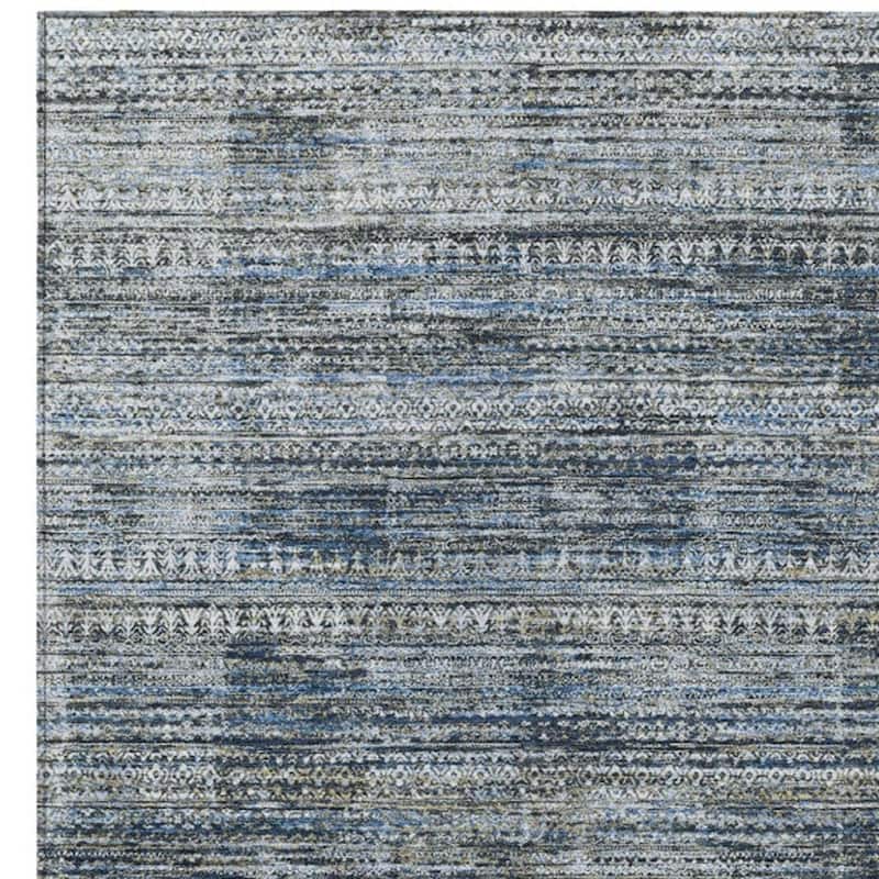 HomeRoots Striped Transitional Rectangle Outdoor Rug