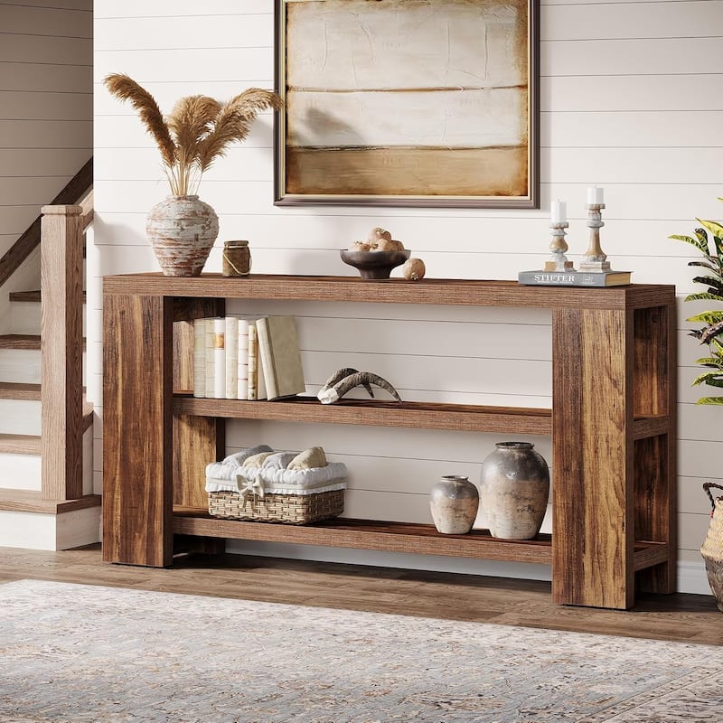 71-Inch Extra Long Console Table with Storage for Entryway, Living Room, Hallway