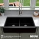 preview thumbnail 25 of 68, Karran Retrofit Apron Front Quartz Double Bowl Kitchen Sink