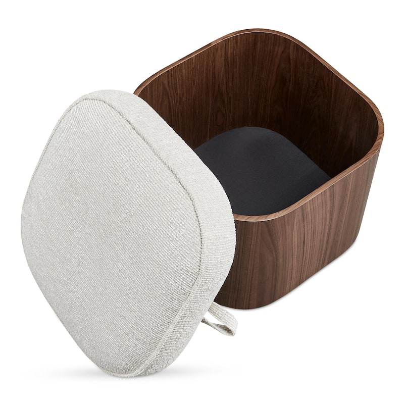 NADAAL STUDIOS Clarisse, Storage Stool With Upholstered Seat - 20"W x20"D x19"H