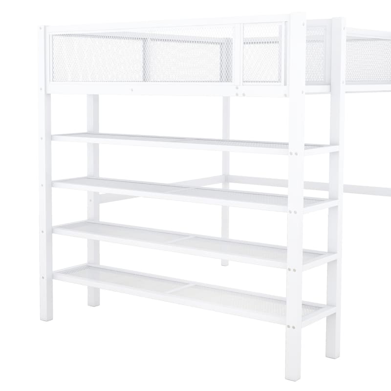 Full Metal Loft Bed with Workstation