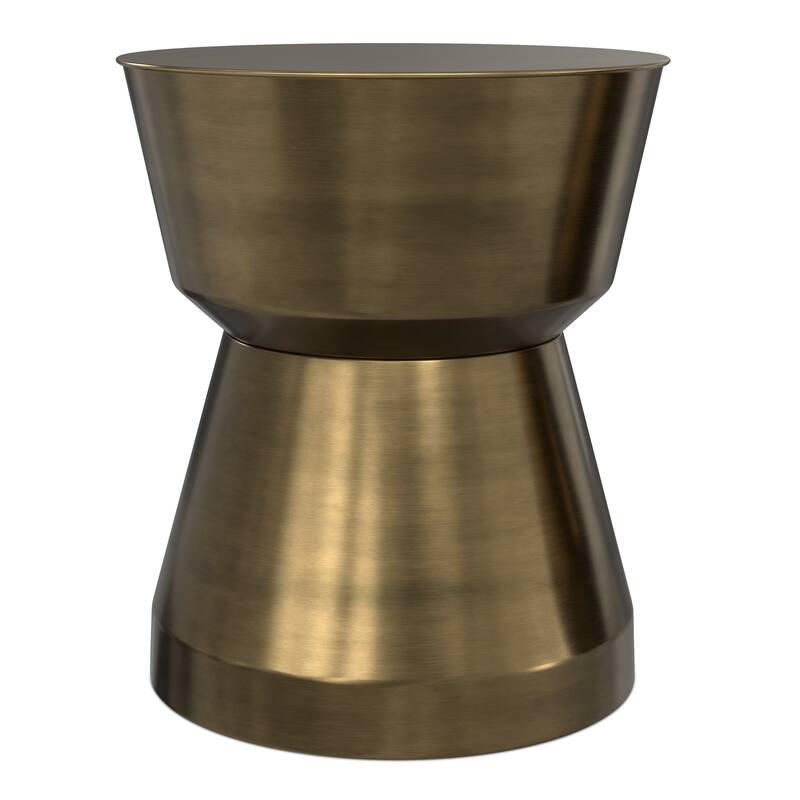 WYNDENHALL Solana 16" Wide Modern Metal Side Table in Antique Brass Iron & Assembled