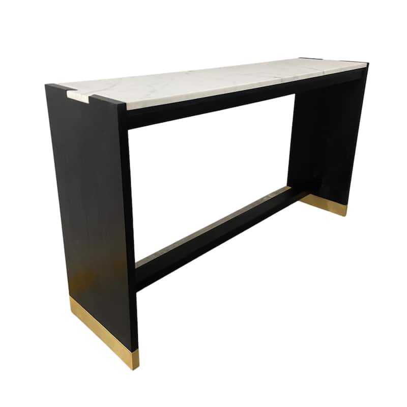 Stone and Acacia Wood Accent Tables with Travertine Top (Set of 2)